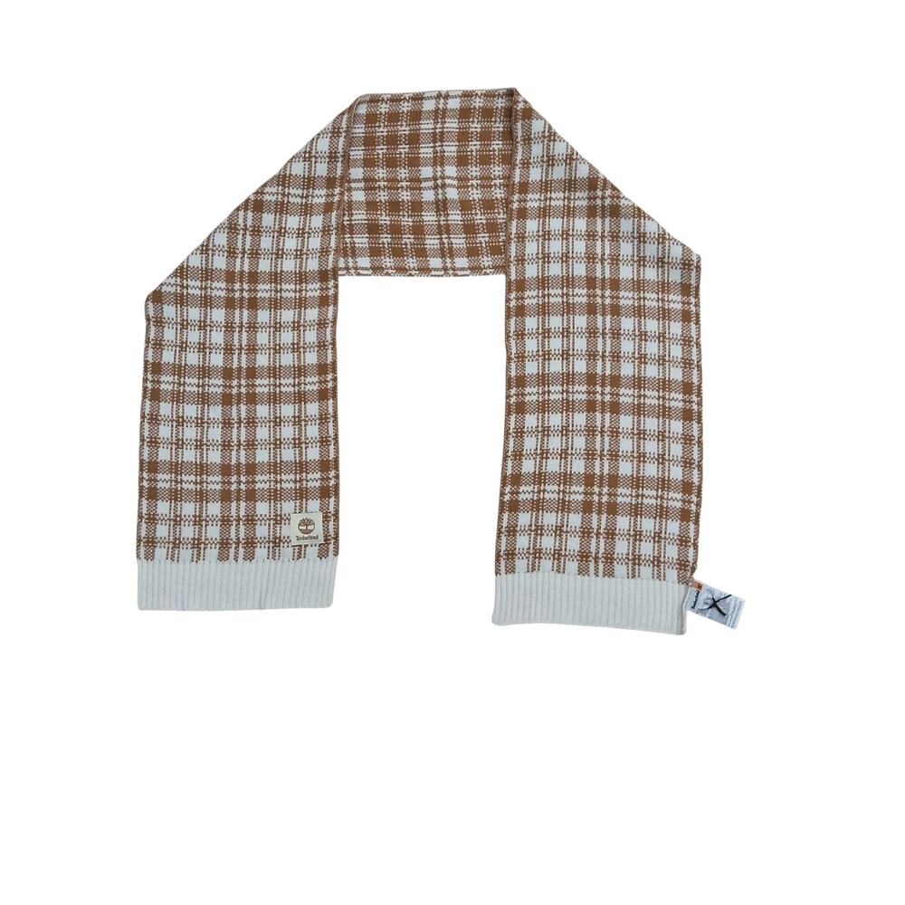 Timberland Scarf Buffalo Plaid Check Beige NWT